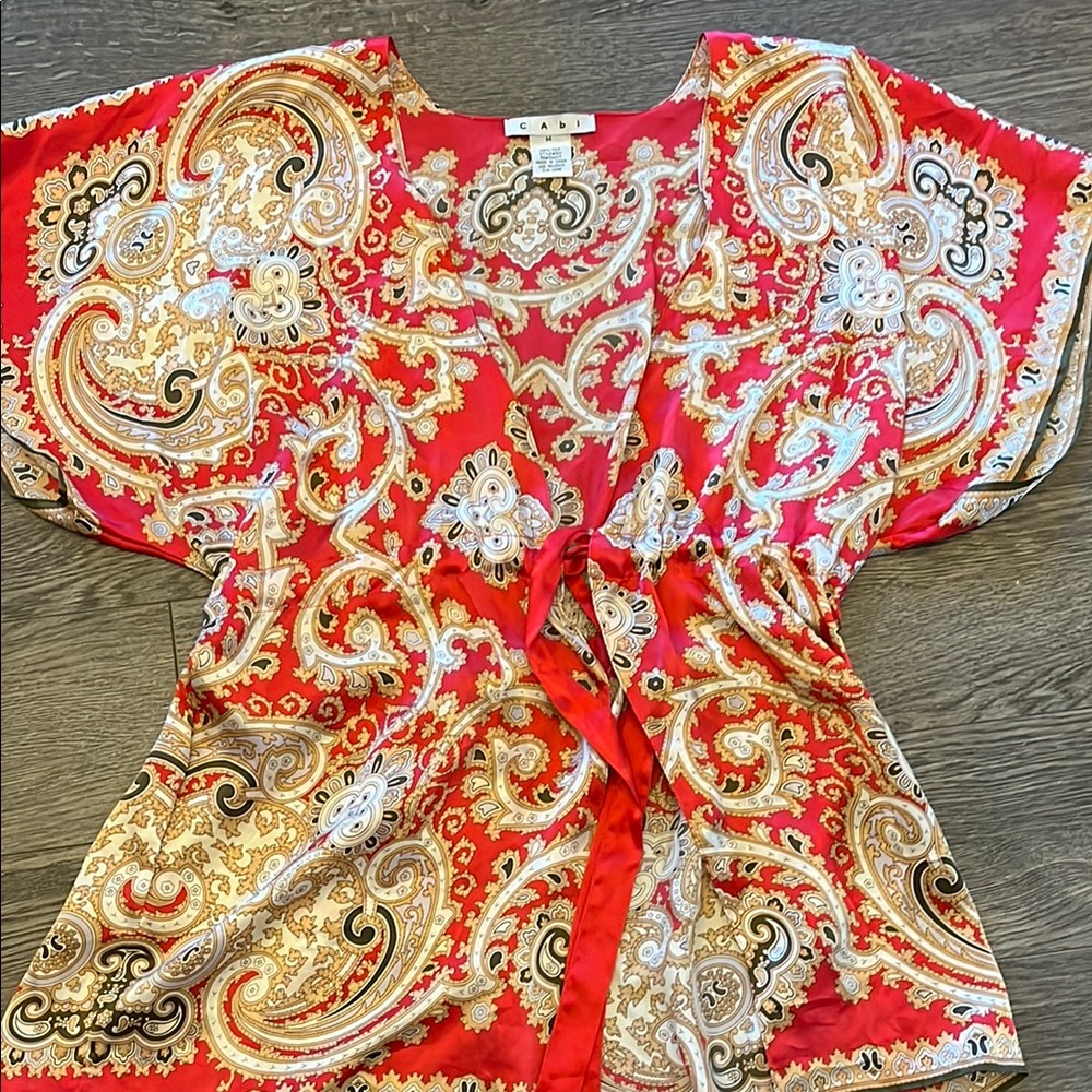 100% silk Kimono style Top medium - Picture 3 of 4